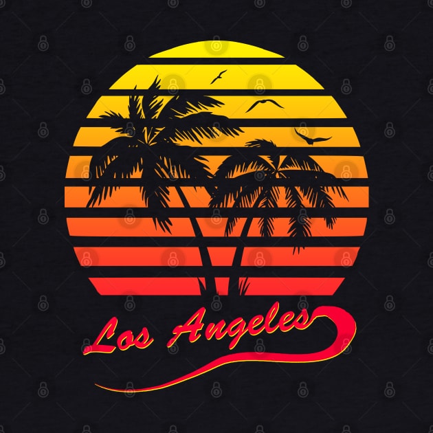 Los Angeles 80s Tropical Sunset by Nerd_art